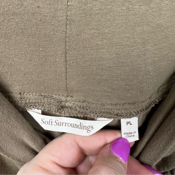 Soft Surroundings Lombard Wide Leg Rolled Waist Pant Tan Sz Petite Large - Picture 9 of 11